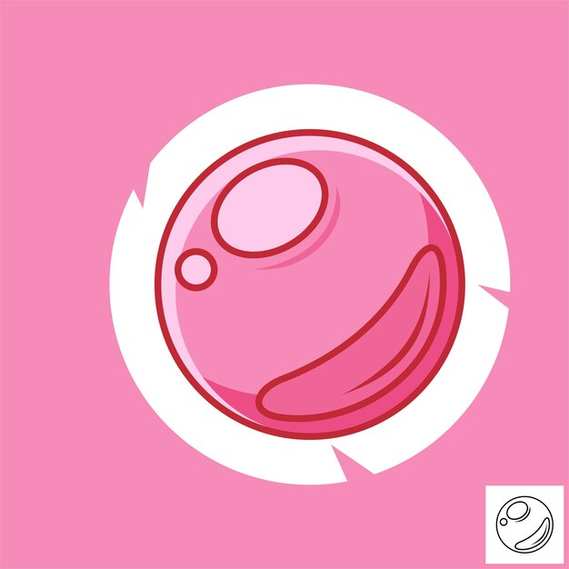 Vector diseño de ilustración plana de chicle rosa