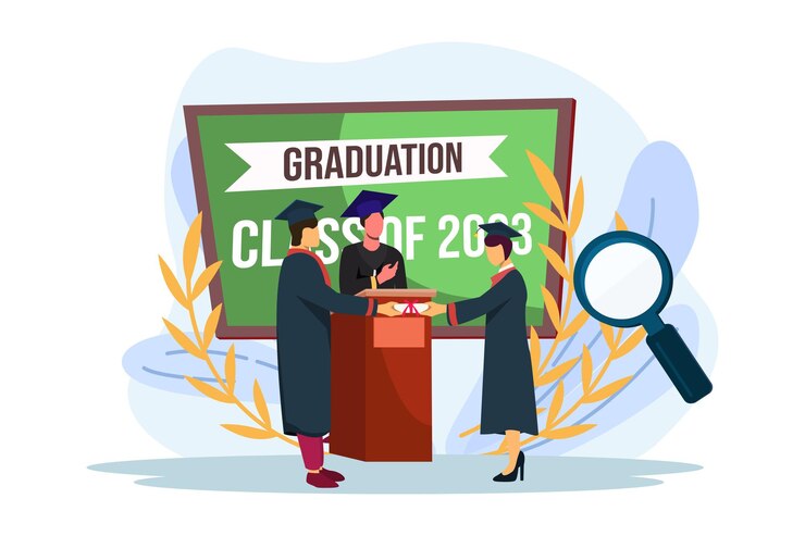 Vector diseño de ilustración plana para el día de la graduación