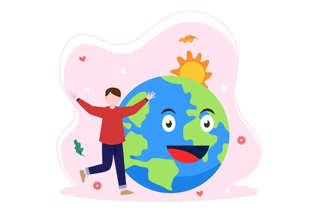 Diseño de ilustración plana del Día de la Tierra