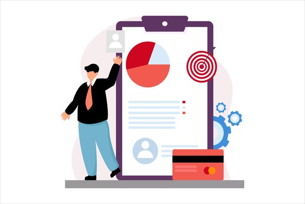 Diseño de ilustración plana de finanzas empresariales