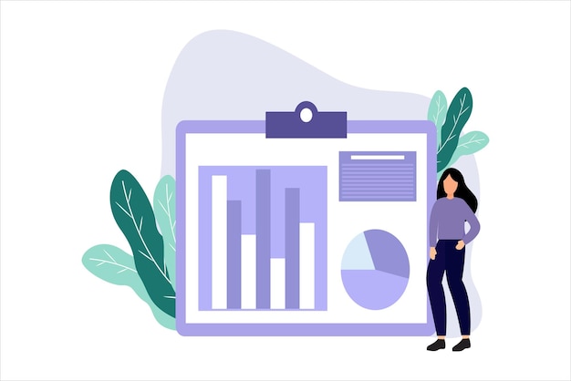 Diseño de ilustración plana de finanzas empresariales