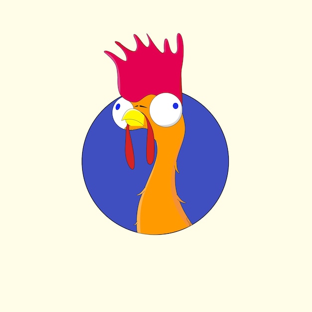 Vector diseño de ilustración plana de gallo de personaje