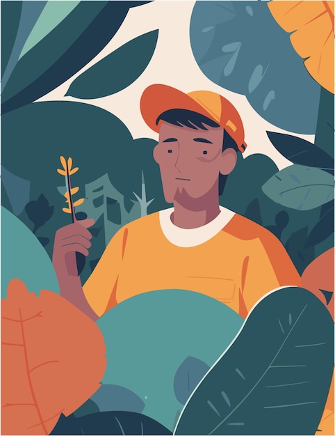 Vector diseño de ilustración plana vectorial de los madereros que trabajan en el bosque