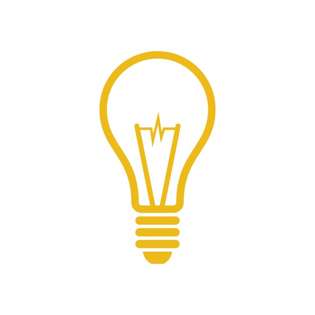 Diseño de la ilustración de la plantilla del icono vectorial de la lámpara de bombilla