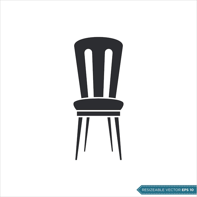 Diseño de la ilustración de la plantilla del icono vectorial de la silla