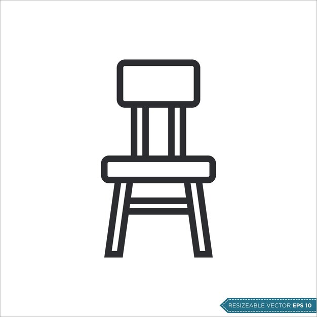 Diseño de la ilustración de la plantilla del icono vectorial de la silla