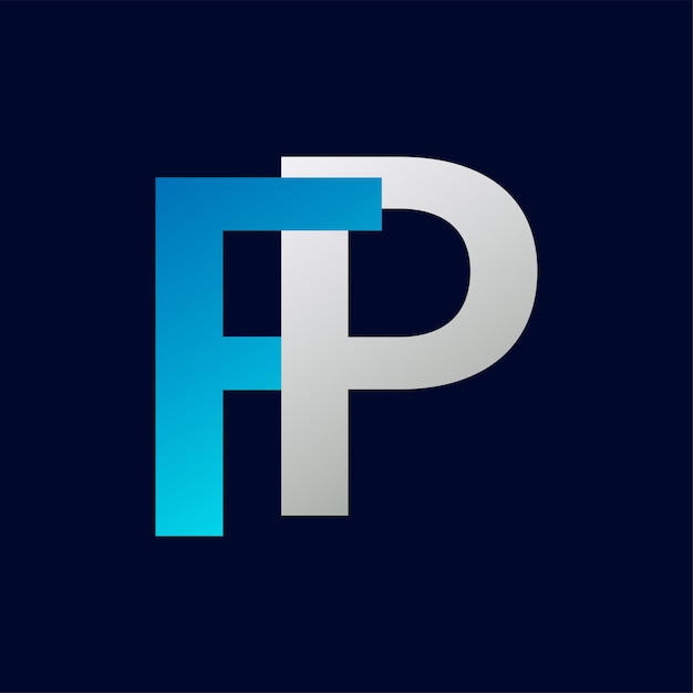 Diseño de la ilustración de la plantilla de la letra del logotipo FP