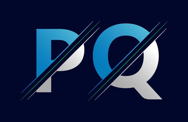 Diseño de la ilustración de la plantilla de la letra del logotipo PQ