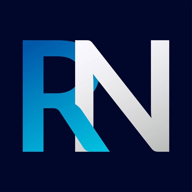 Diseño de la ilustración de la plantilla de la letra RN