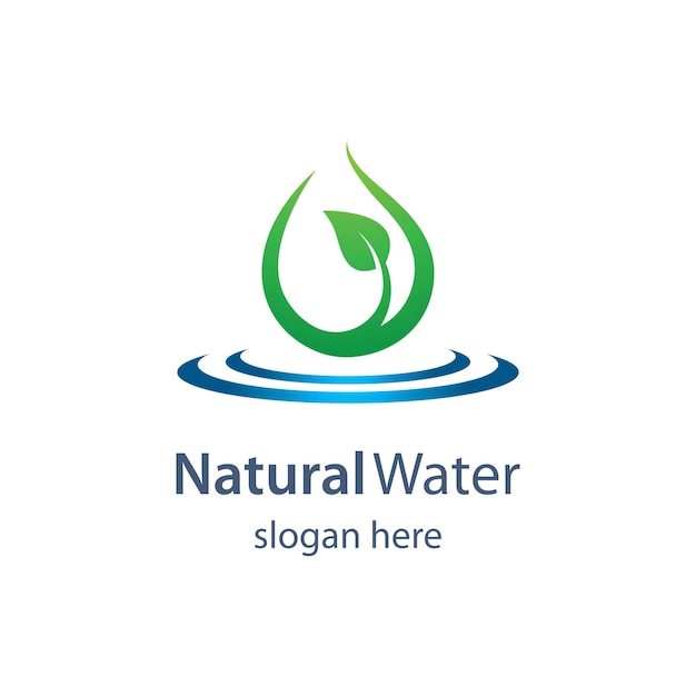 Diseño de ilustración de plantilla de logotipo de agua natural