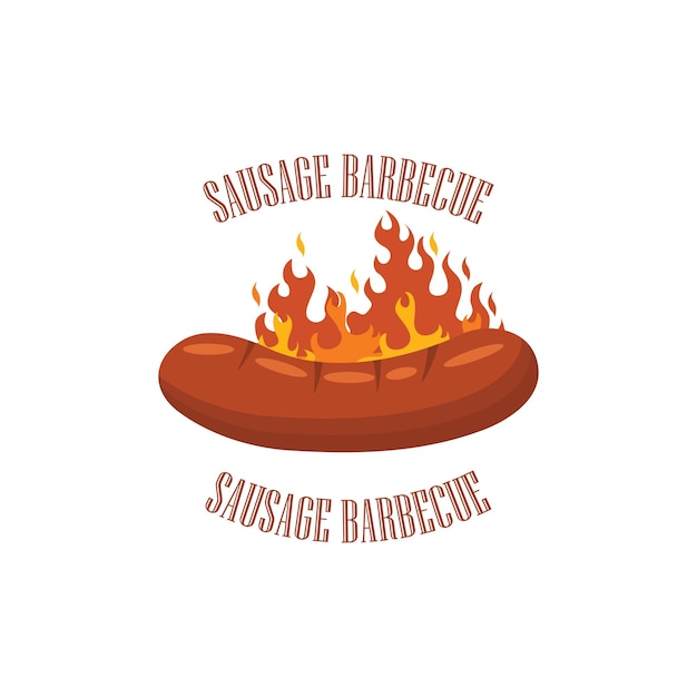 Diseño de ilustración de plantilla de logotipo de barbacoa