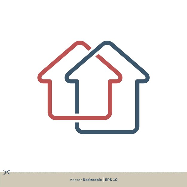 Diseño de ilustración de plantilla de logotipo de bienes raíces de hogar minimalista