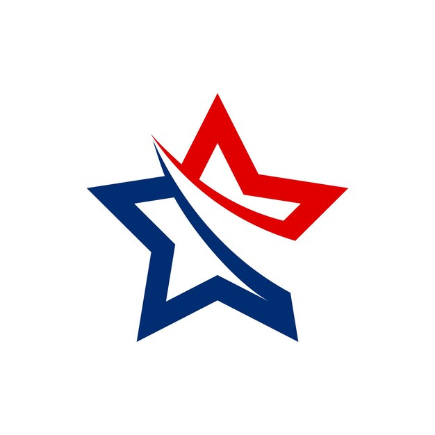 Diseño de la ilustración de la plantilla del logotipo de la estrella americana