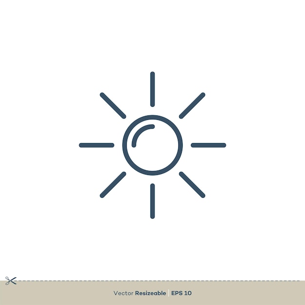 Diseño de ilustración de plantilla de logotipo de icono de vector de sol
