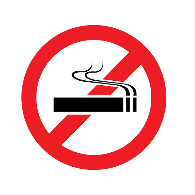 Diseño de ilustración de la plantilla del logotipo del icono vectorial sin fumar