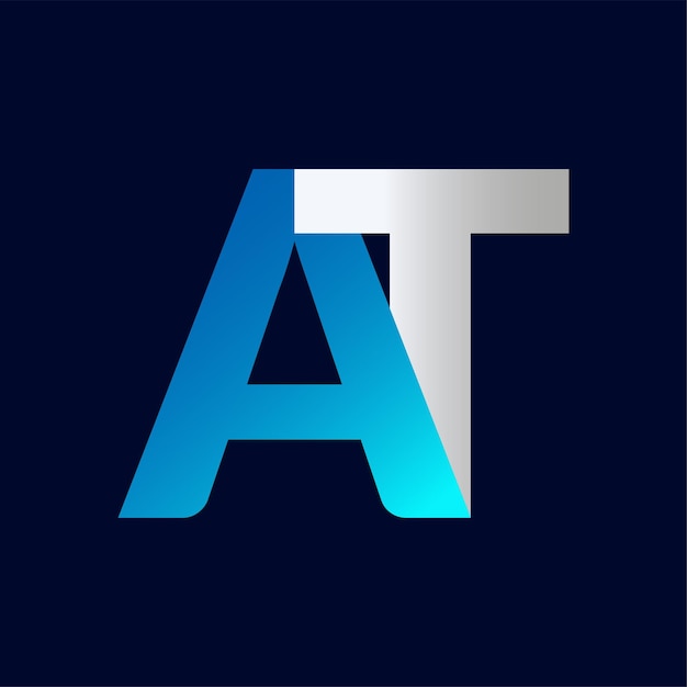 Diseño de la ilustración de la plantilla del logotipo de la letra AT