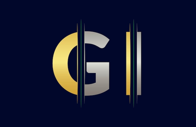 Diseño de ilustración de la plantilla del logotipo de la letra Gi