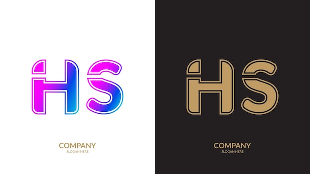 Diseño de la ilustración de la plantilla del logotipo de la letra HS