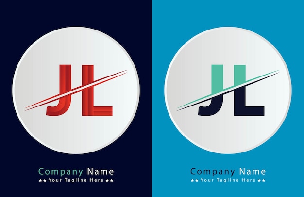 Diseño de ilustración de la plantilla del logotipo de la letra JL
