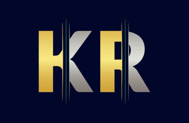 Diseño de ilustración de la plantilla del logotipo de la letra KR