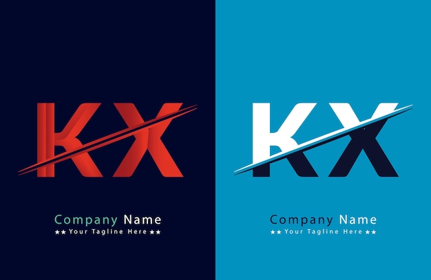 Diseño de ilustración de la plantilla del logotipo de la letra KX