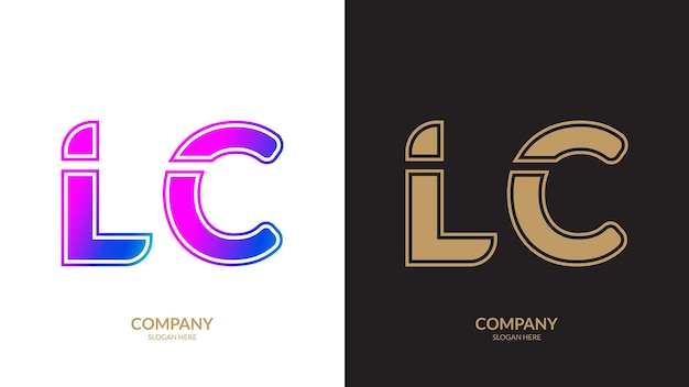 Diseño de la ilustración de la plantilla del logotipo de la letra LC