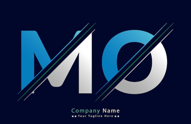 Diseño de ilustración de la plantilla del logotipo de la letra MO