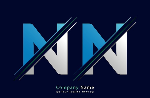 Diseño de la ilustración de la plantilla del logotipo de la letra NN