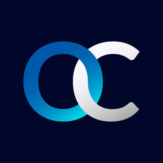 Diseño de ilustración de la plantilla del logotipo de la letra OC