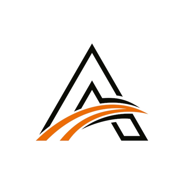 Un diseño de ilustración de plantilla de logotipo de letra Swoosh
