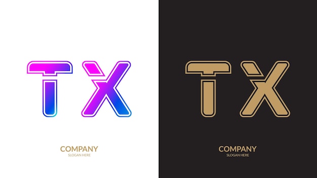Diseño de ilustración de la plantilla del logotipo de la letra TX