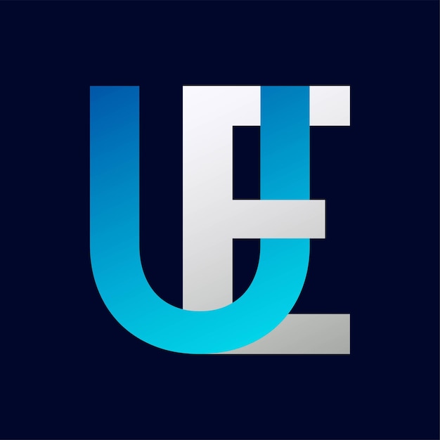 Diseño de la ilustración de la plantilla del logotipo de la letra UE