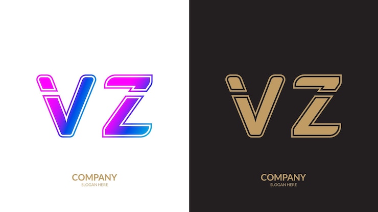 Vector diseño de ilustración de la plantilla del logotipo de la letra vz