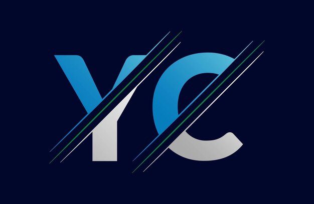 Diseño de la ilustración de la plantilla del logotipo de la letra yc