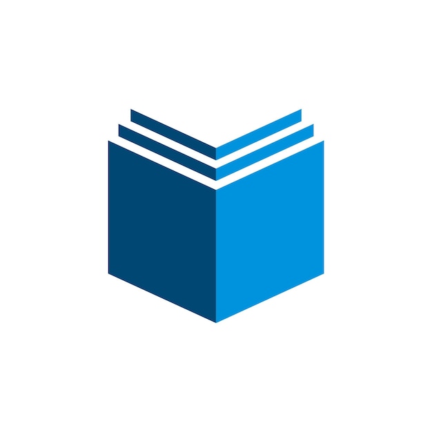 Diseño de ilustración de plantilla de logotipo de libro azul Vector EPS 10