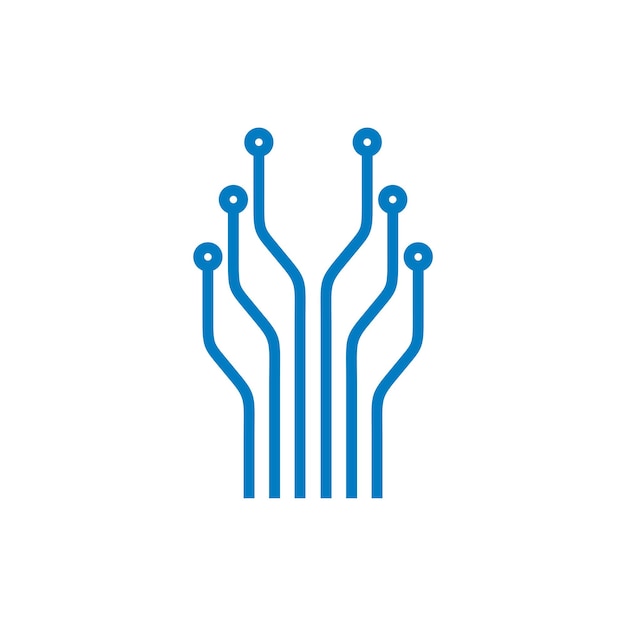 Diseño de ilustración de plantilla de logotipo de tecnología de línea de circuito electrónico Vector EPS 10