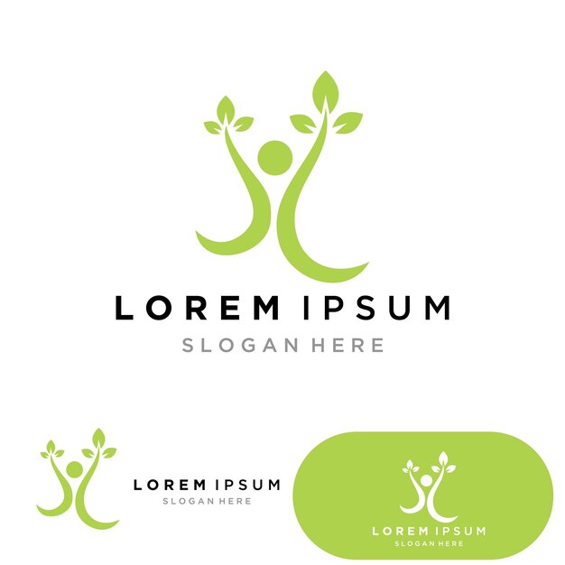 Diseño de ilustración de plantilla de logotipo de vector de árbol de personas