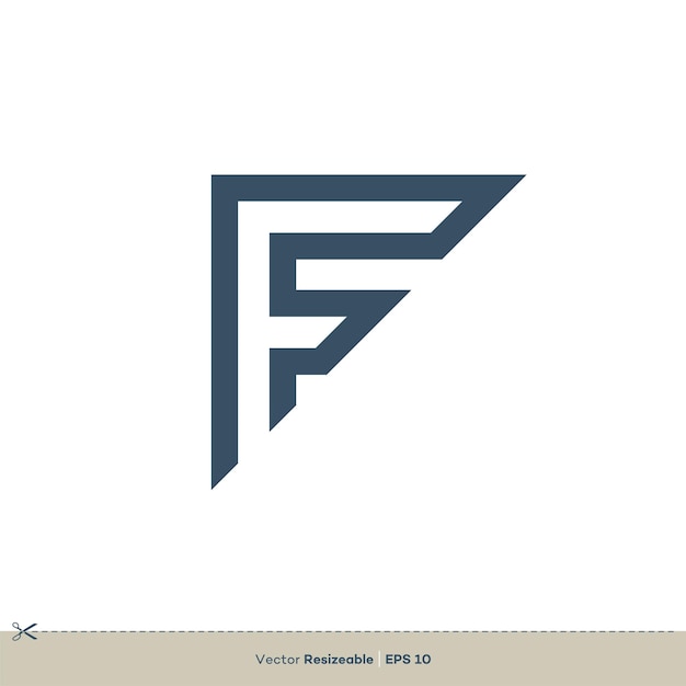 Diseño de ilustración de plantilla de logotipo de vector de letra F