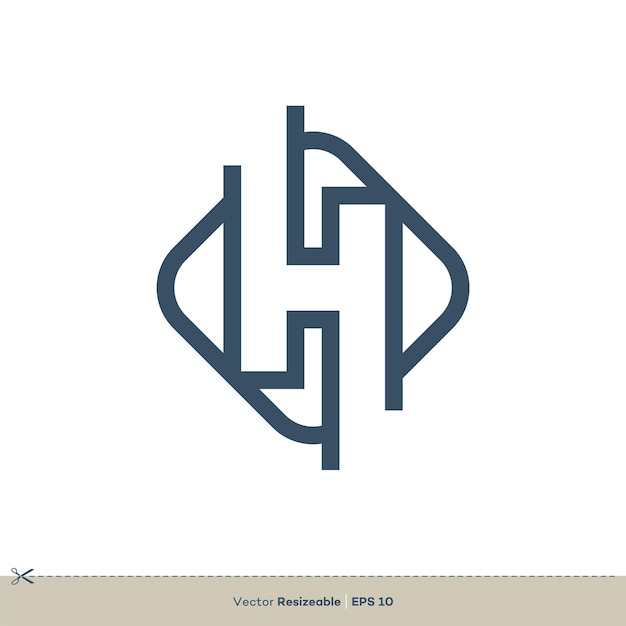 Diseño de ilustración de plantilla de logotipo de vector de letra H