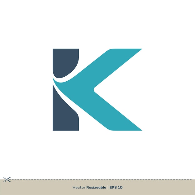 Diseño de ilustración de plantilla de logotipo de vector de letra K