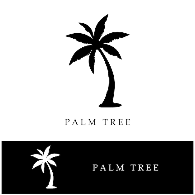 Diseño de ilustración de plantilla de logotipo de verano de palmera