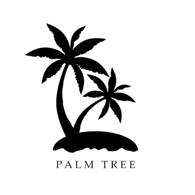 Diseño de ilustración de plantilla de logotipo de verano de palmera