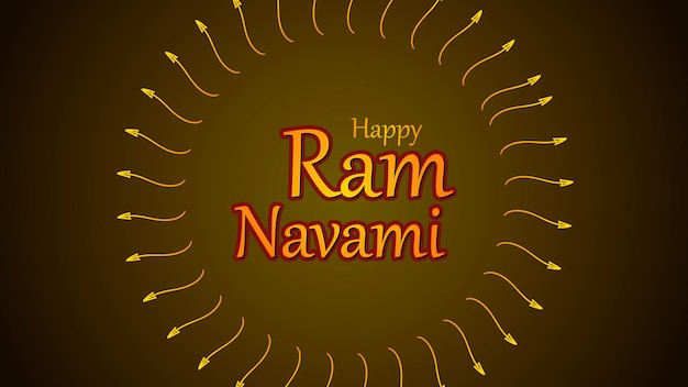 Diseño de ilustración de plantilla de tarjeta de saludos de celebración de Ram Navami feliz con parte posterior colorida del festival