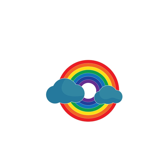 Diseño de ilustración de plantilla de vector de logotipo de icono de arco iris