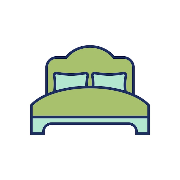 Diseño de la ilustración de la plantilla vectorial del icono de la cama