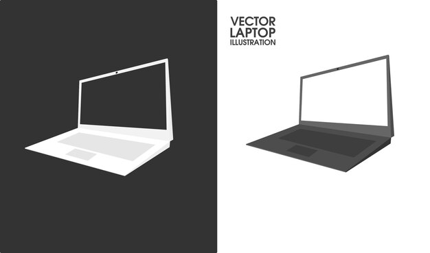 Diseño de ilustración de portátiles vectoriales Vector de portátiles aislado en blanco