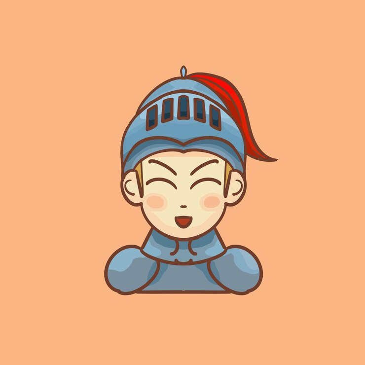 Vector diseño de ilustración de príncipe caballero de dibujos animados dibujados a mano