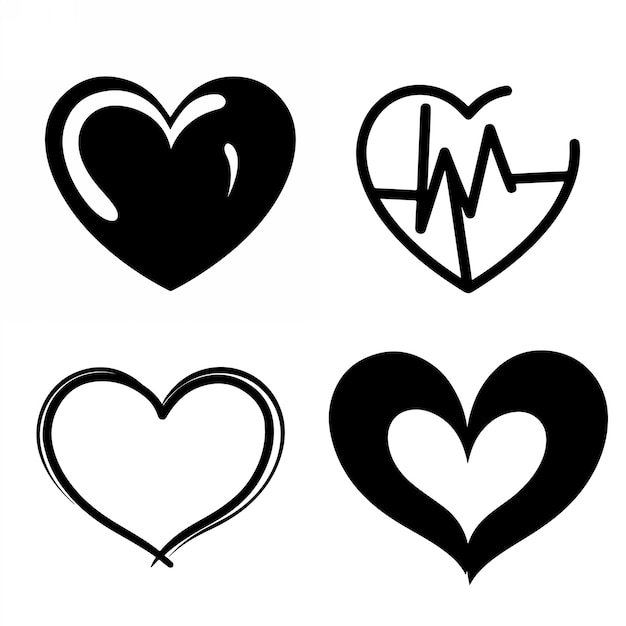 Diseño de la ilustración de la silueta de la forma del amor