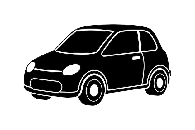 diseño de ilustración de silueta vectorial de automóviles compactos