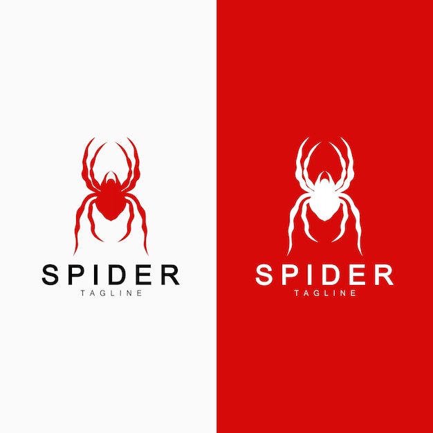 Diseño de ilustración de símbolo vectorial del logotipo de araña